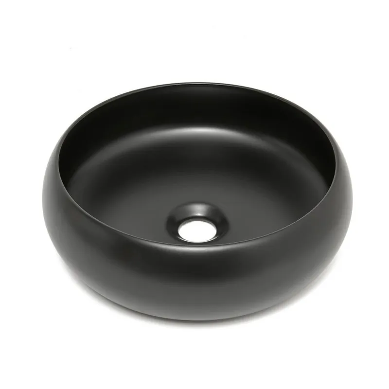 Feel Design lavabo à poser 36x36 cm noir mat sans trop-plein, qualité SAT, (SATUMFEEL3636BKM)