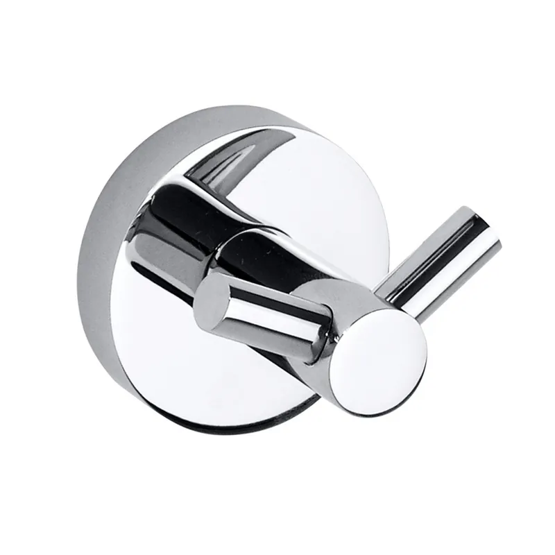Crochet double de salle de bain en laiton, fixation sans vis, chrome (104106032)