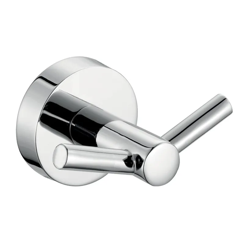 Crochet double de salle de bain en laiton, fixation sans vis, chrome (6856.0)