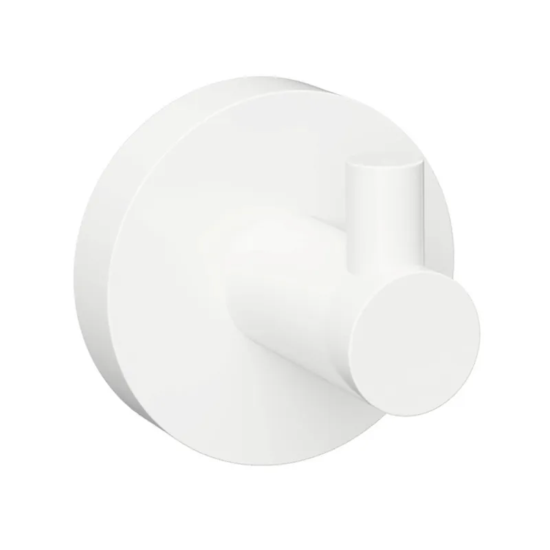 Omega Crochet de salle de bain, fixation sans vis, blanc (104106024)