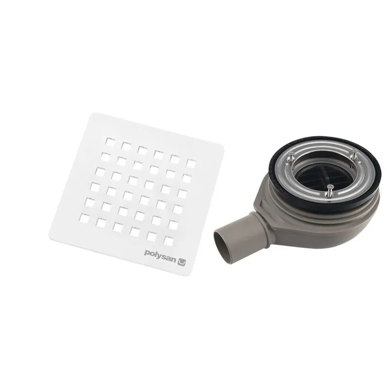 Siphon de receveur de douche Polysan 90 mm, blanc (17741)