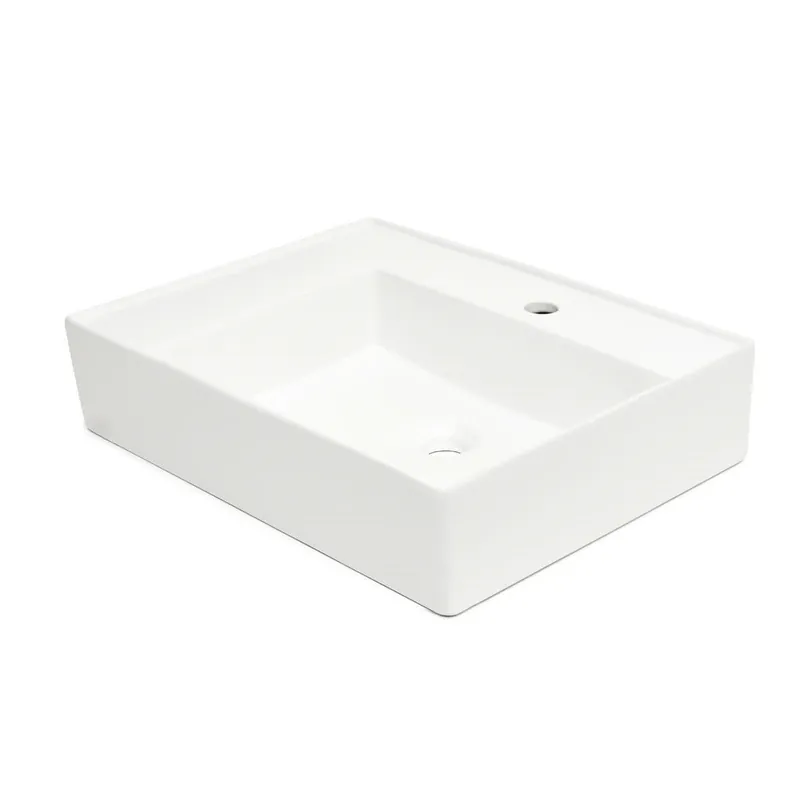 Lavabo SAT Cube Way 60x46 cm avec trou pour robinet au centre (SATCW6046L)