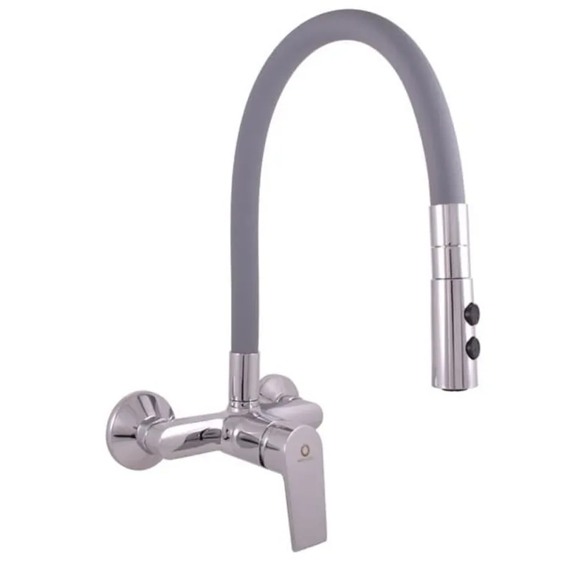 Mélangeur évier RAV SLEZÁK Colorado avec poignée silicone 150 mm gris/chrome CO102.5/12