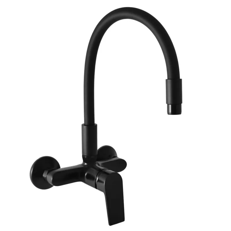 Robinet d‘évier RAV SLEZÁK Colorado avec poignée en silicone 150 mm noir CO102.5/10CMAT