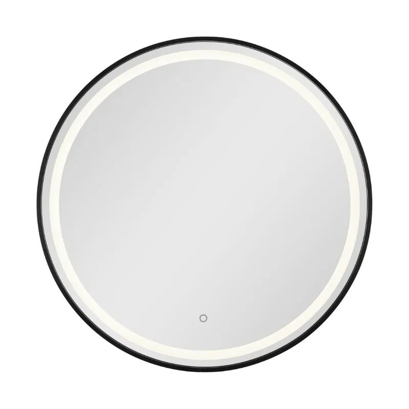 Miroir de salle de bain rond LED avec capteur IP44, 70x70 cm noir, SAT (SATZKULED70CE)