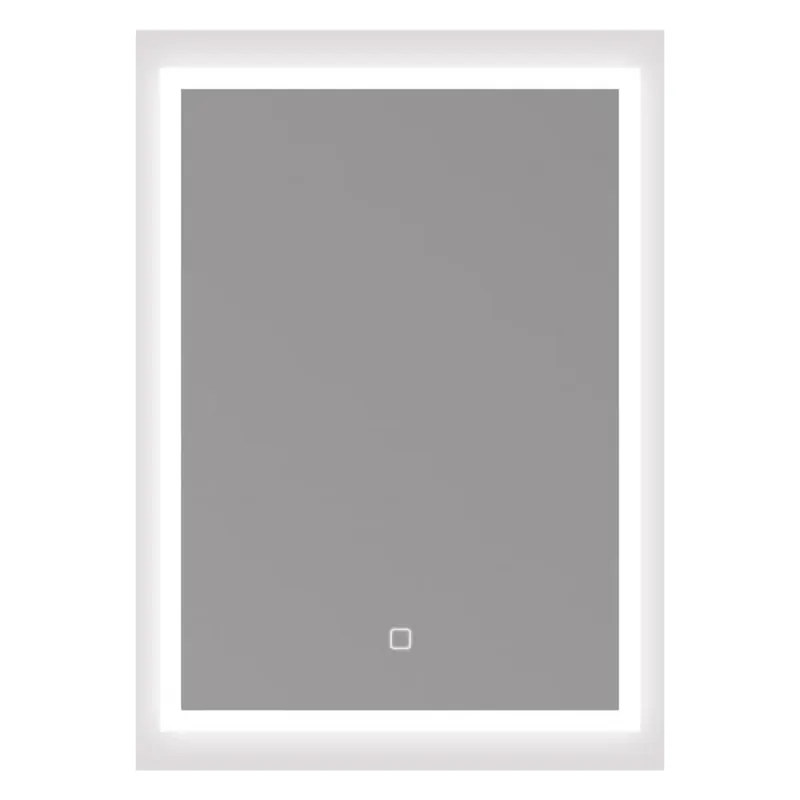 Feel 50x70 cm miroir suspendu rectangulaire avec éclairage LED 3 couleurs et capteur, blanc (SATZFEELOBLED5070)