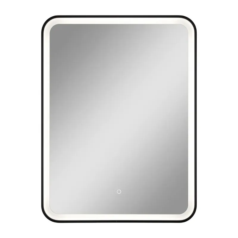 Miroir LED 80 x 60 cm avec cadre aluminium noir et capteur tactile SAT Feel (SATZFEEL6080CE)