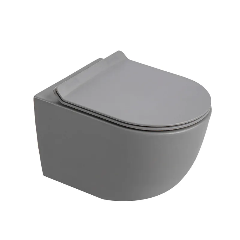 PixL WC suspendu en céramique Vortex , fixations invisibles + abattant Soft-Close, Gris mat (CEPX010RTORPGRM)