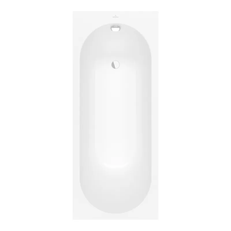 Oberon Baignoire droite Ovale 170 x 70 cm en marbre coulé, pieds fourni, blanc (UBQ177OBE2V-RW)