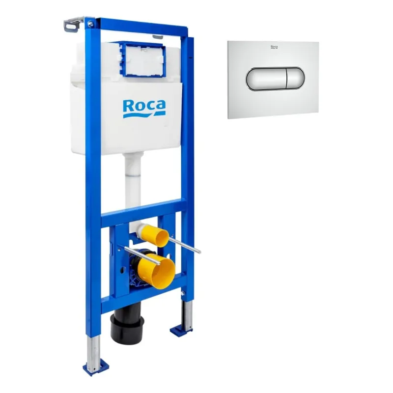Bâti-support WC suspendu, installation sur cloison légère, hauteur 112 cm, chasse 2/4-6 L + plaque chrome (ROG01-FR)