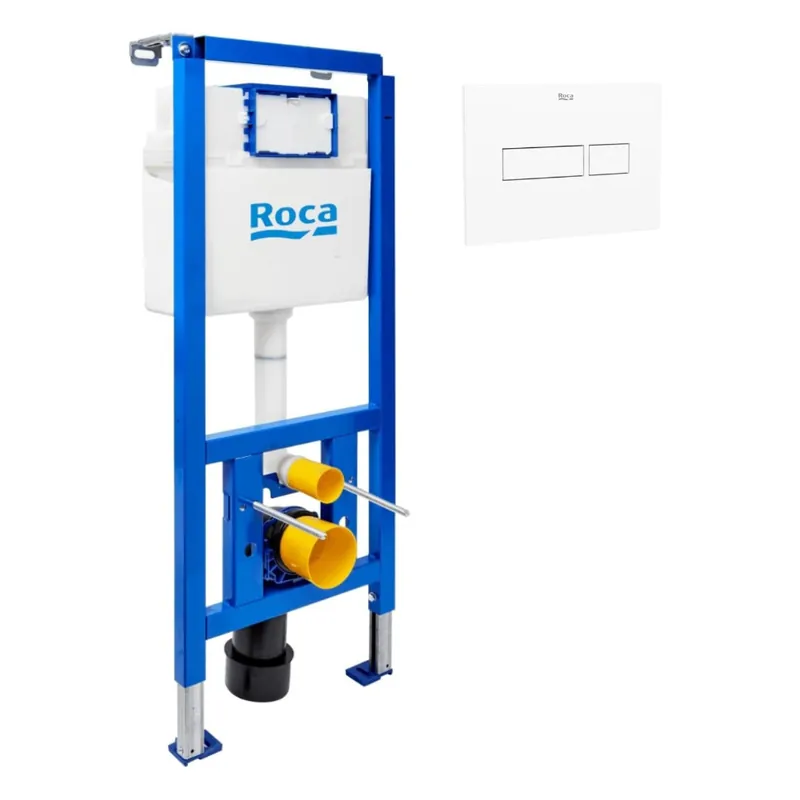 Bâti-support WC suspendu, installation sur cloison légère, hauteur 112 cm, chasse 2/4-6 L + plaque blanche (ROW02-FR)