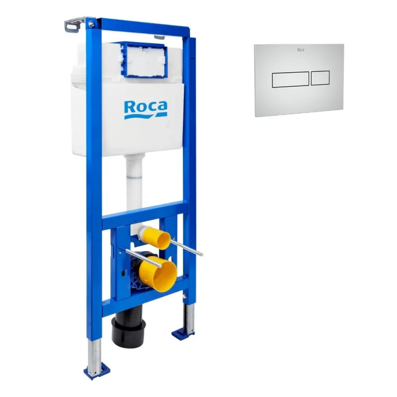 Bâti-support WC suspendu, installation sur cloison légère, hauteur 112 cm, chasse 2/4-6 L + plaque chrome (ROG02-FR)