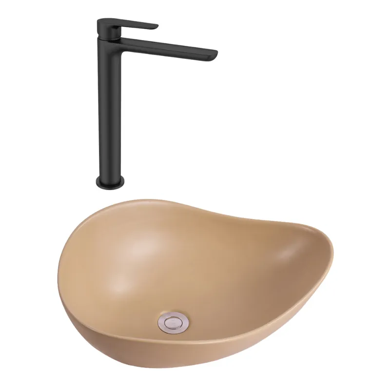 PixL 51x38x19 cm vasque à poser + Swiss Aqua Technologies Mood mitigeur lavabo XL + Ceramia PixL bonde (CEPX505MOMSAT285C)