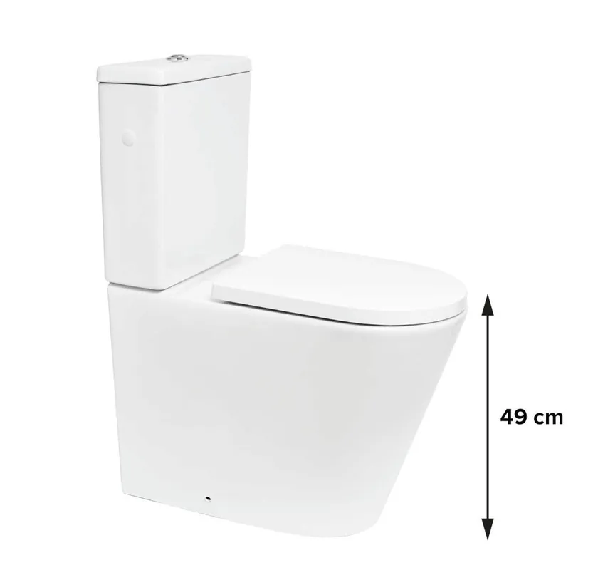 Brevis Combi WC à poser sans bride en céramique avec abattant SoftClose, blanc (SATBRE32)