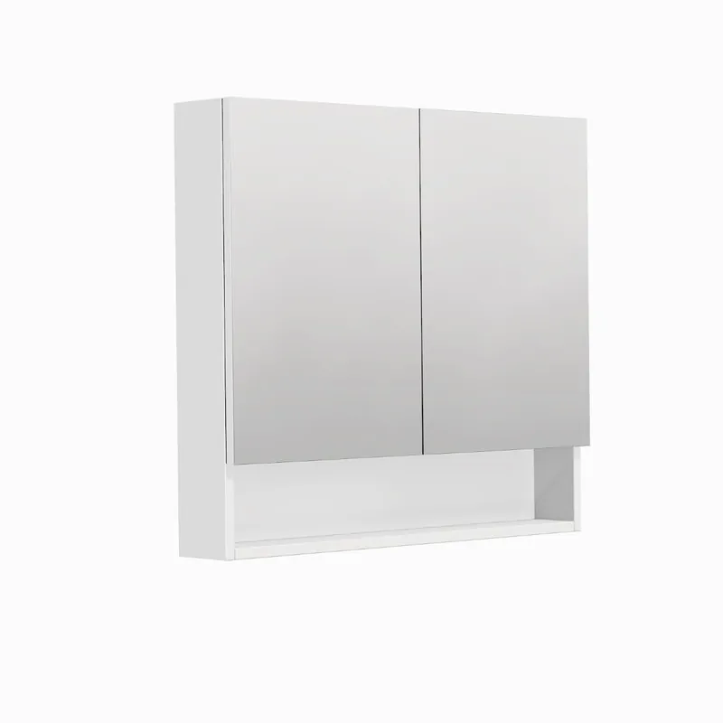 Cube Way 80x72x14 cm armoire de salle de bain suspendue avec étagères, blanc mat (GALCU3D80BP)