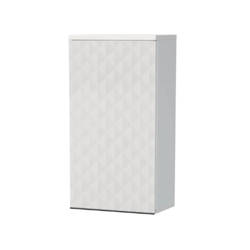 Cube Way 32,5x63x20 cm armoire de salle de bain suspendue basse avec décor pyramidal 3D, blanc mat (CUBE3DH321DPBP)