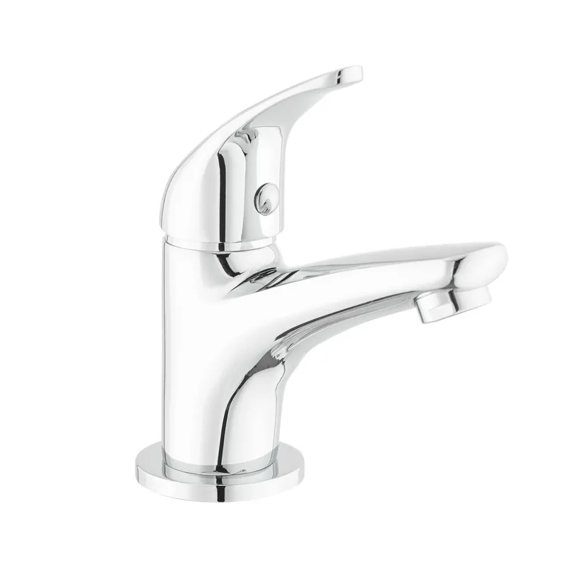 Robinet de lavabo eau froide sur pied à levier, sans vidage, chrome (SIKOBSLPRO190)
