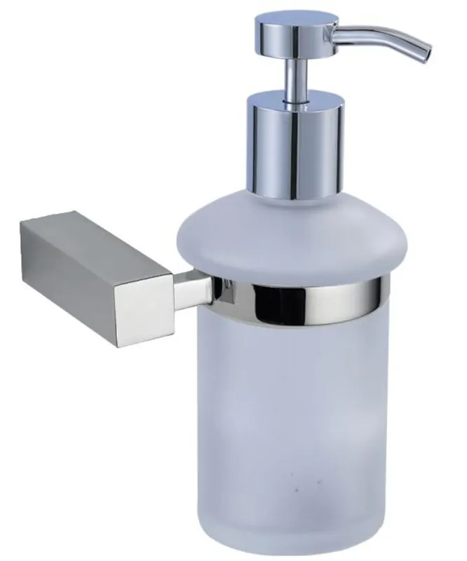 Multi distributeur de savon 200 ml en verre dépoli, chrome (ELE99)