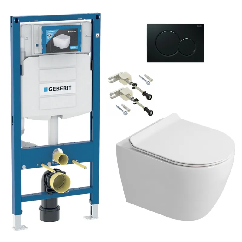 Duofix pack WC bâti-support + WC sans bride Ceramia PixL avec abattant SoftClose + plaque (GECEPXWT01-FR)