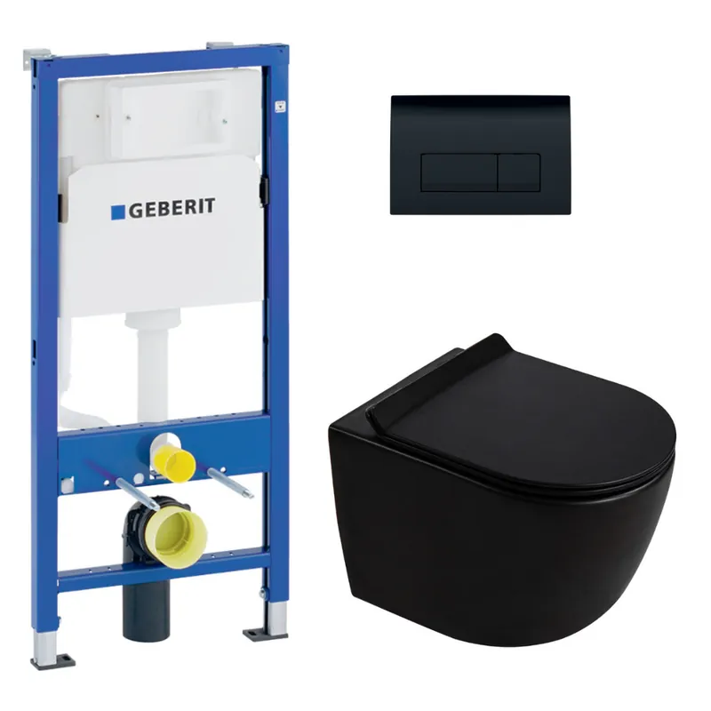 Duofix pack WC bâti-support 112 cm + WC suspendu sans bride Ceramia PixL avec abattant SoftClose + plaque (GEBCEPXBMT04-FR)
