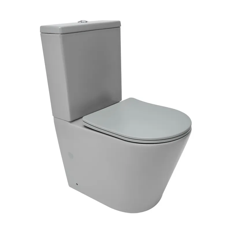 Infinitio WC à poser complet en céramique avec abattant SoftClose, gris mat (SATINF031VPSNLGRM)