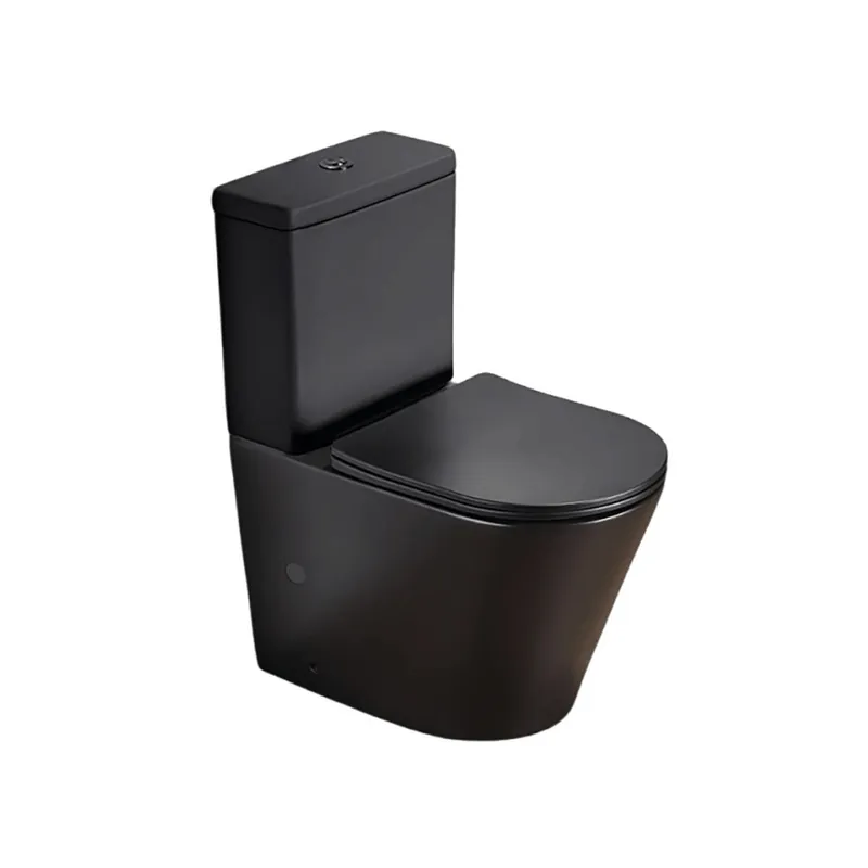 Infinitio WC à poser complet en céramique avec abattant SoftClose, noir mat (SATINF031VPSNBKM)