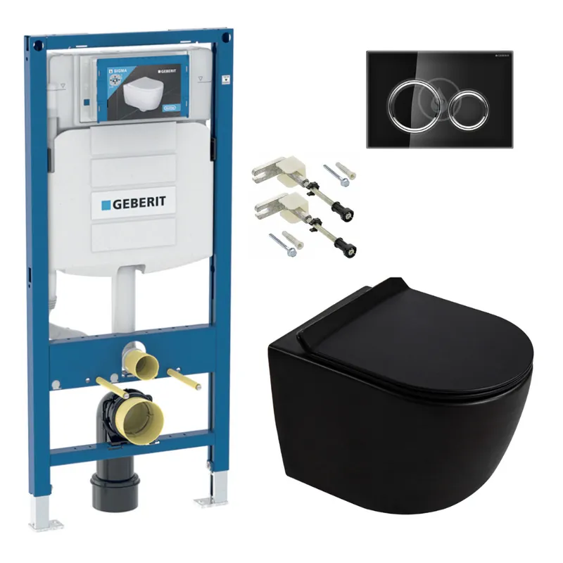 Duofix pack WC bâti-support + WC suspendu sans bride Ceramia PixL avec abattant SoftClose + plaque (GEDCEPXBMT06-FR)