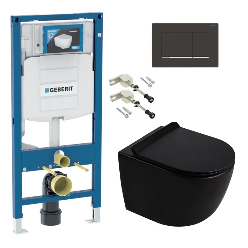 Duofix pack WC bâti-support + WC suspendu sans bride Ceramia PixL avec abattant SoftClose + plaque (GEDCEPXBMT09-FR)