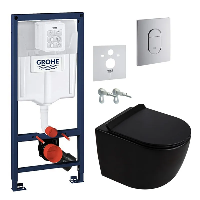 Rapid SL pack WC bâti-support + WC suspendu sans bride Ceramia PixL avec abattant SoftClose + plaque (GRRCEPXBMT02-FR)