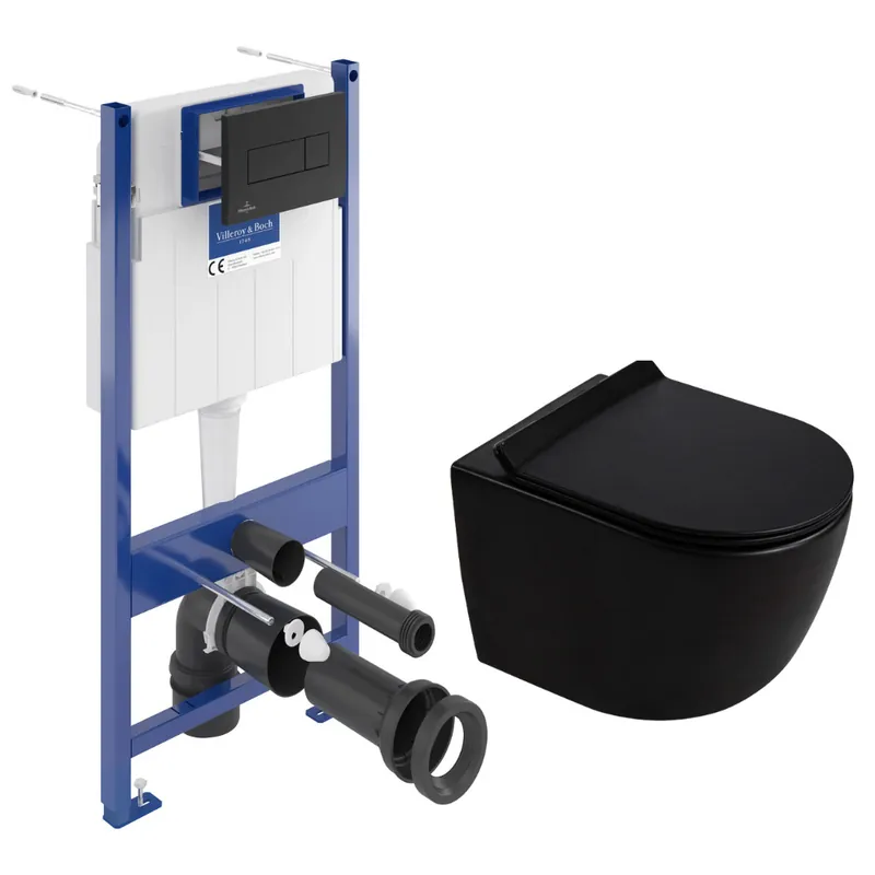 Pack WC bâti-support + WC suspendu sans bride Ceramia PixL avec abattant SoftClose + plaque (VBCEPXBMT01-FR)