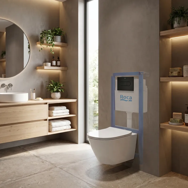 Pack WC bâti-support + WC suspendu sans bride Swiss Aqua Technologies avec abattant SoftClose + plaque (ROSTINWR03-FR)