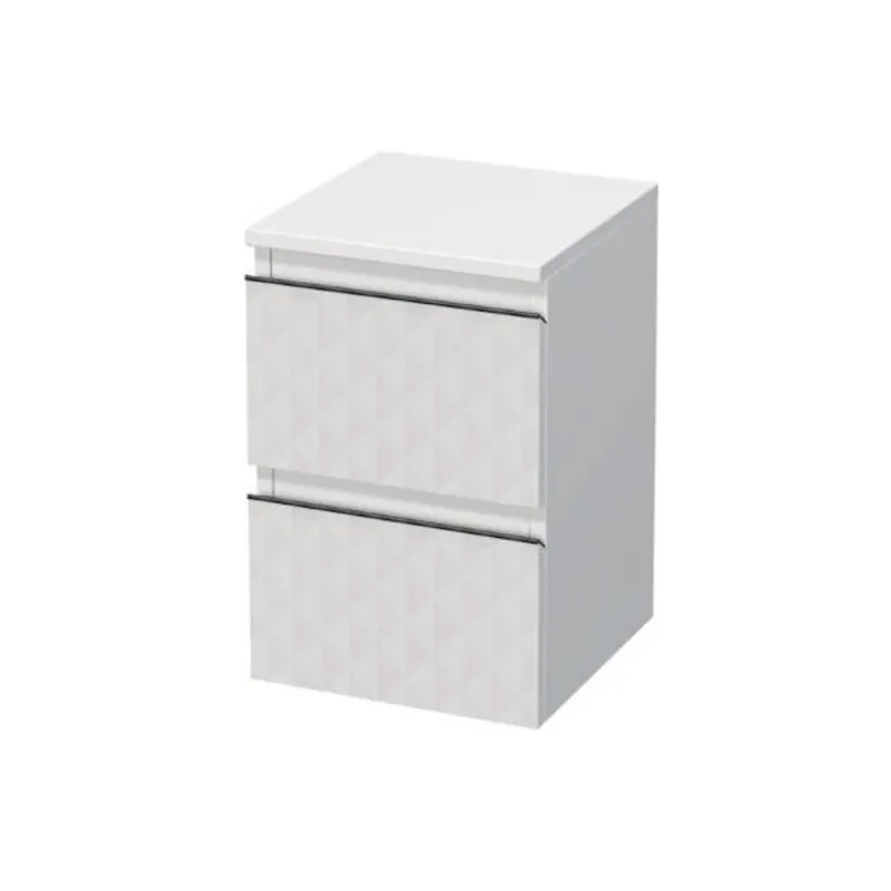 Meuble de salle de bain suspendu avec décor 3D, SAT Cube Way, 32,5x51x33 cm blanc mat (CUBE3DN322ZBP)