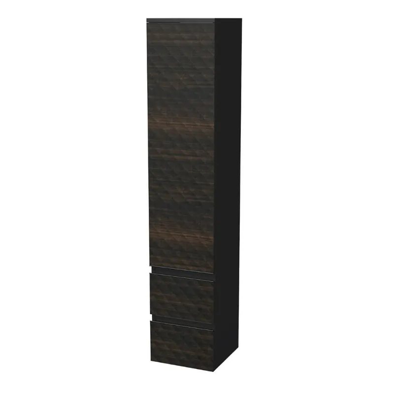 Cube Way 32,5x163x33 cm armoire de salle de bain murale, décoration pyramidale 3D, marron mat (CUBE3DV351DL2ZHP)