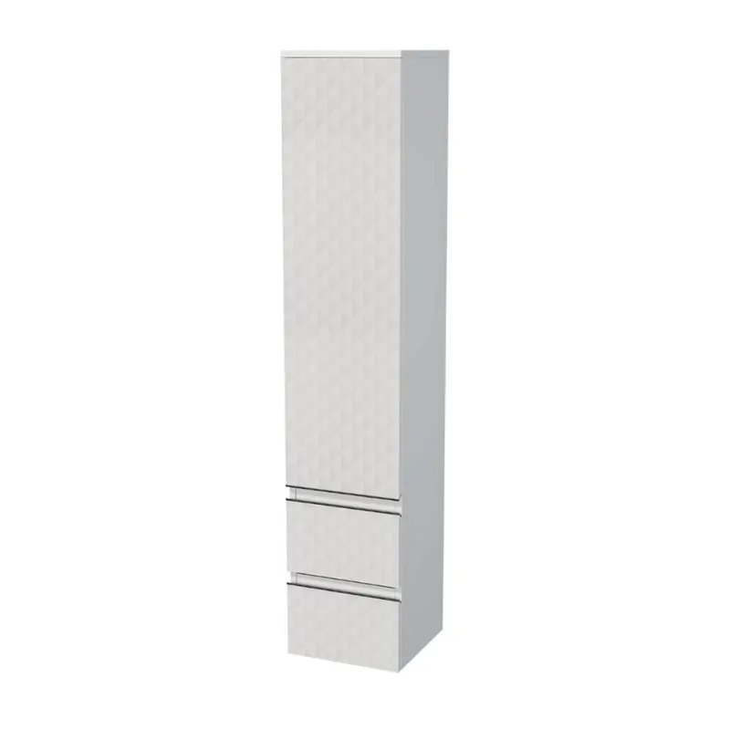 Cube Way 32,5x163x33 cm armoire de salle de bain murale, décoration pyramidale 3D, blanc mat (CUBE3DV351DP2ZBP)