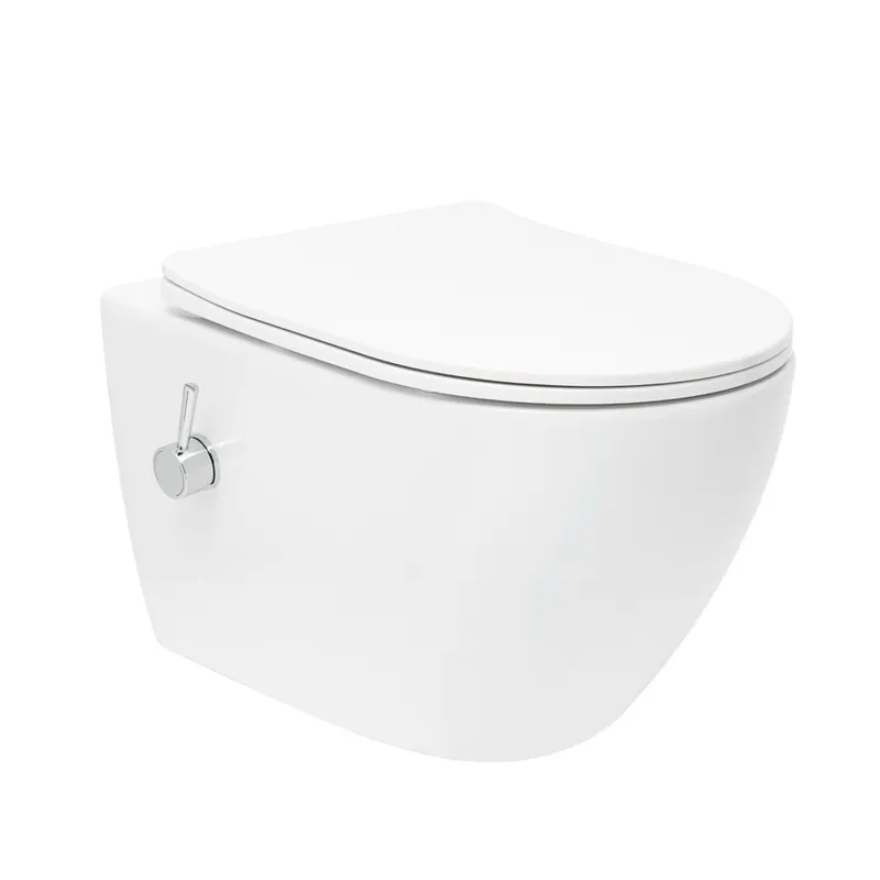 Fusion WC japonais suspendu sans bride, chasse d‘eau Vortex + abattant SoftClose, blanc (SATFUS11BFC)