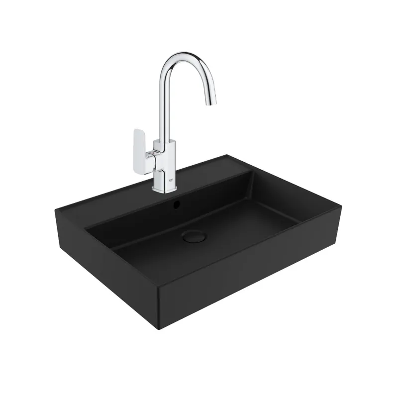 Dice mitigeur lavabo 1/2" à levier tactile, taille L + Lavabo Swiss Aqua Technologies 60,5x46,5 cm (BA2-G1018710000-03)