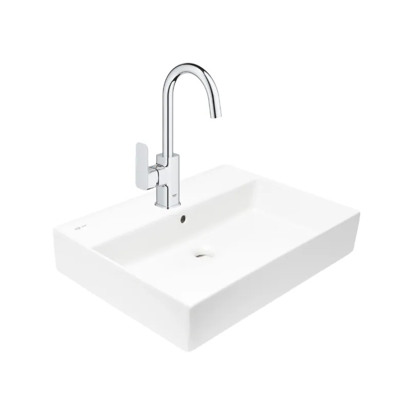 Dice mitigeur lavabo 1/2" à levier tactile, taille L + Lavabo Swiss Aqua Technologies 60,5x46,5 cm (BA2-G1018710000-04)