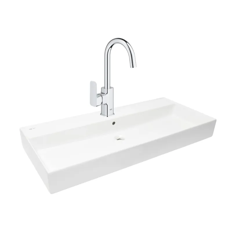 Dice mitigeur lavabo à levier tactile, taille L + Vasque à poser Swiss Aqua Technologies 60x40x12,5 cm (BA2-G1018710000-05)