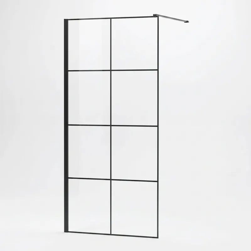 Paroi de douche Walk-In 120 cm – Ceramia Essential – Verre 8 mm – Profilé Noir