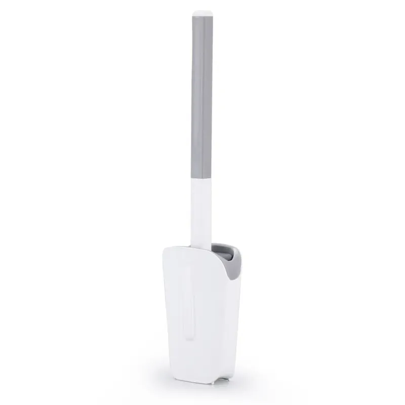 Brosse WC légère adhésive, murale ou à poser, sans perçage, plastique, blanc mat (SATDSTETKA3M)
