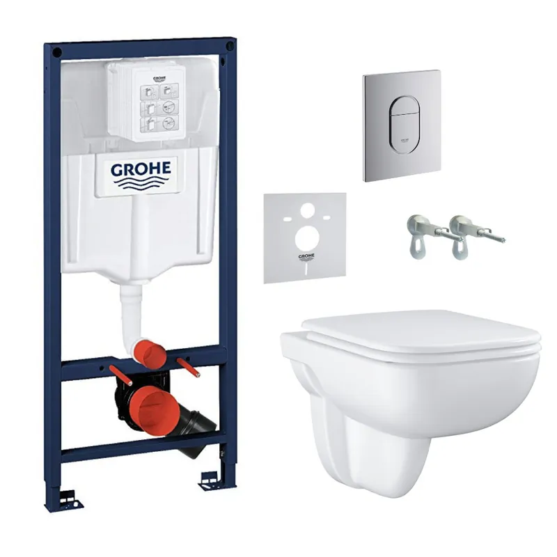 Rapid SL pack WC bâti-support + WC suspendu sans bride Grohe avec abattant SoftClose + plaque (GRGRSEWR02FR-FS)