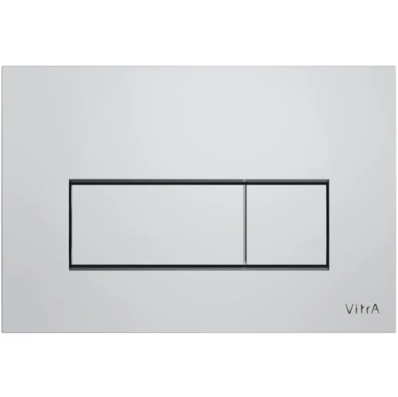 Root Square plaque de déclenchement double touche, chrome brillant (740-2380)