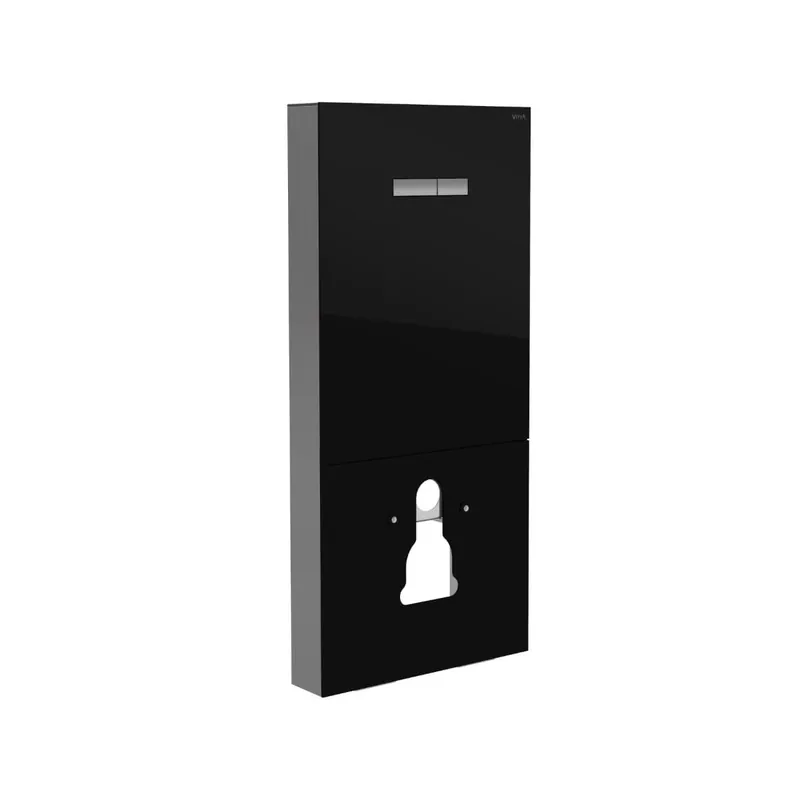 Vitrus bâti-support design pour WC suspendus avec plaque de commande, verre de sécurité, noir (870-5761-01)