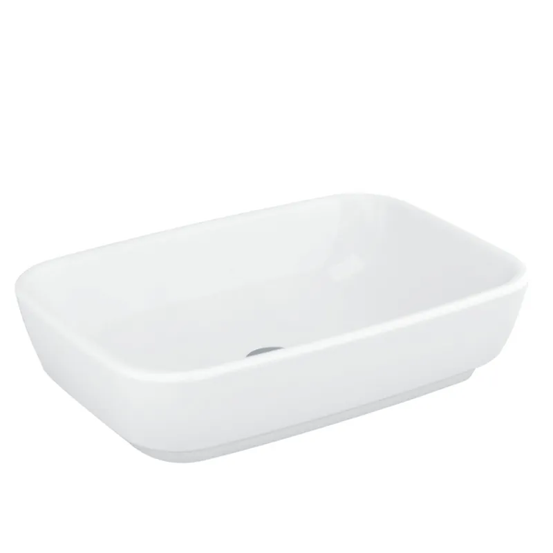 Shift 55x37,5 cm lavabo en céramique à poser sur plan, sans trop-plein, sans trou de robinetterie, blanc (4399-003-0016)