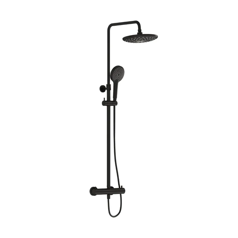 Colonne de douche thermostatique 4 fonctions AQUAHEAT BLISS 240 2F, noir mat (A4720536EXP)
