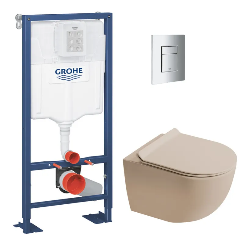 Solido pack WC bâti autoportant + WC suspendu sans bride Ceramia PixL avec abattant SoftClose + plaque (GRCEPXMOMT02FR-FS)