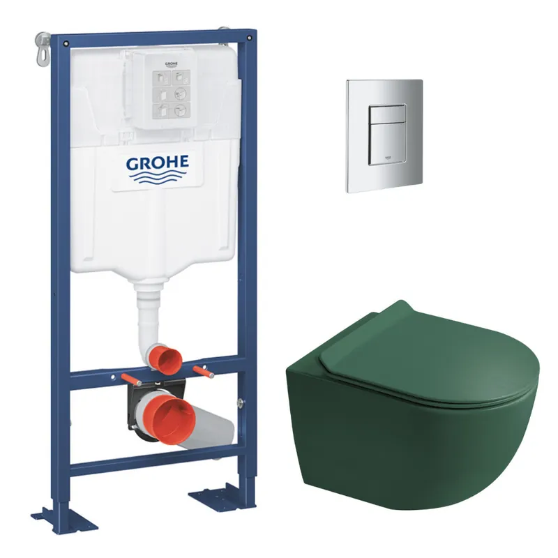 Solido pack WC bâti autoportant + WC suspendu sans bride Ceramia PixL avec abattant SoftClose + plaque (GRCEPXGEMT02FR-FS)