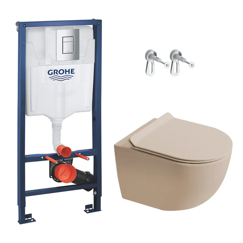 Rapid SL pack WC bâti-support + WC suspendu sans bride Ceramia PixL avec abattant SoftClose + plaque (GRRCEPXMOMT03FR-FS)