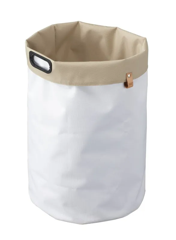 35x60x35 cm panier à linge réversible 73,5 L, polyester, blanc/beige (SATDKOSBBE)