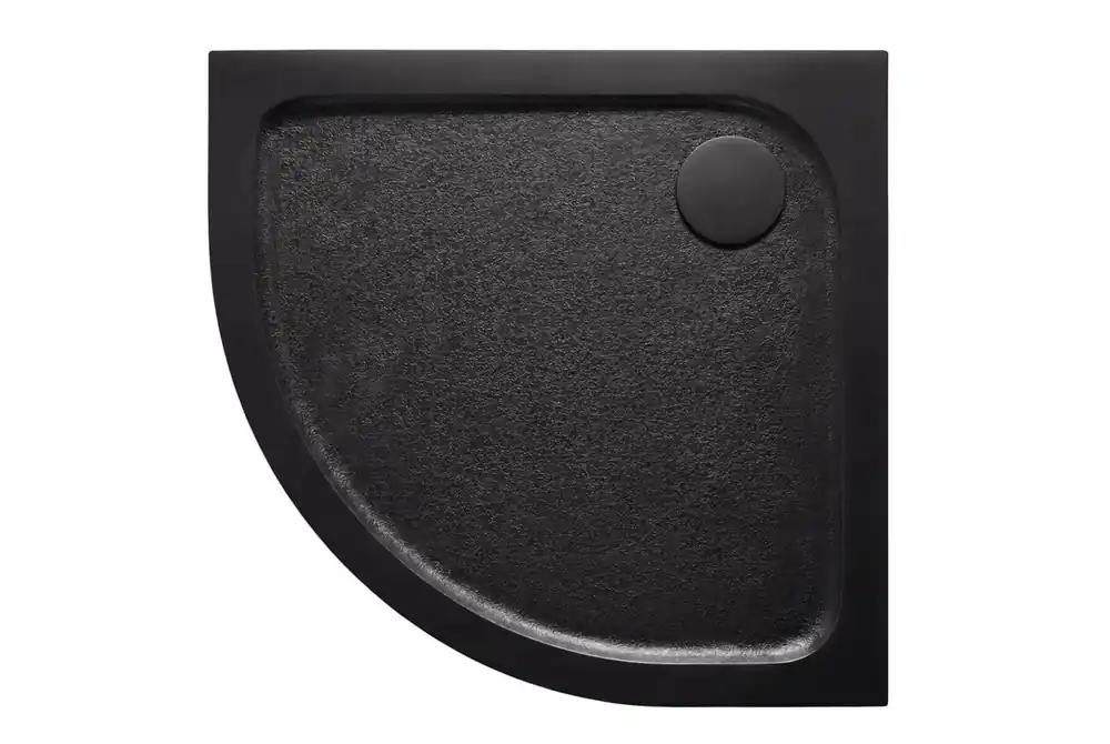 100x100 cm receveur de douche en marbre coulé, Swiss Aqua Technologies Project, sans siphon ni pieds, noir mat (SATSVPRO100SCA)